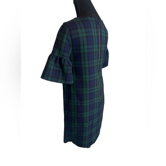 VINEYARD VINES NAVY GREEN PLAID PUFF SLEEVE KNEE LENGTH DRESS SIZE 0 - Picture 10 of 14